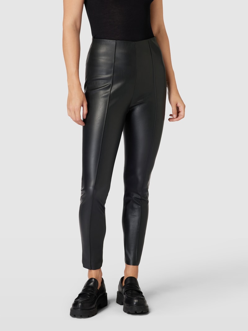 Leggings mit Ziernähten in schwarz