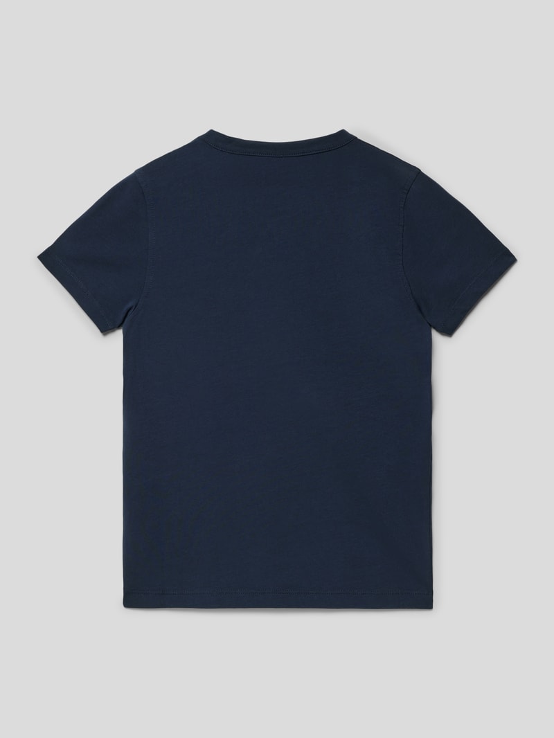T-Shirt aus Baumwoll-Mix in marineblau