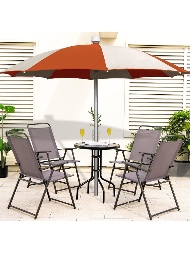 COSTWAY 2er Set Gartenstühle klappbar in Grau günstig kaufen onesize