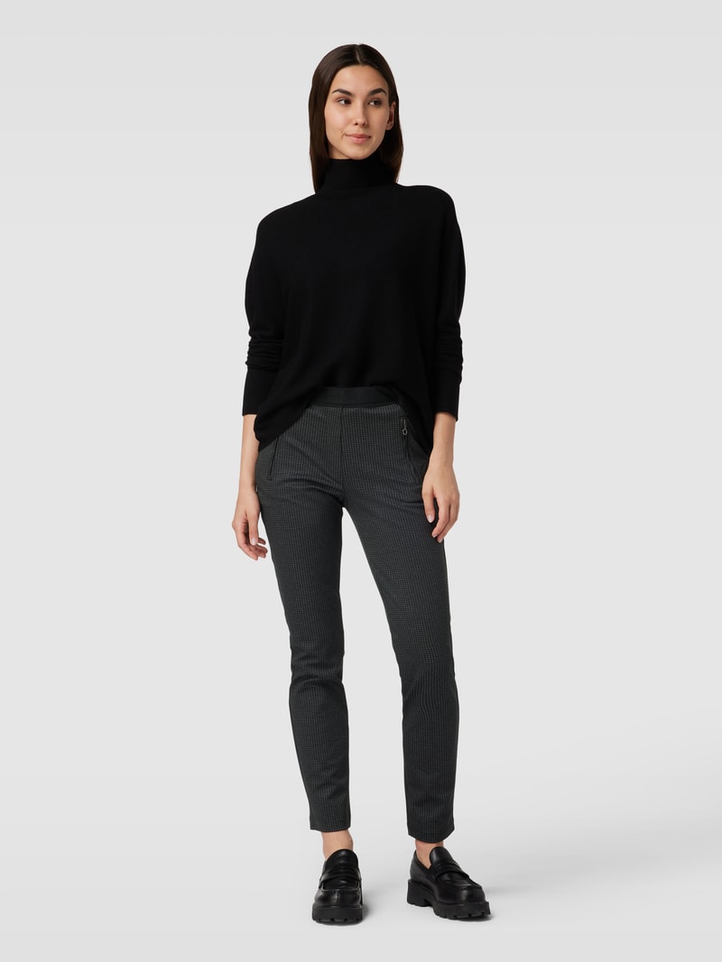 Skinny Fit Stoffhose mit Hahnentrittmuster in anthrazit