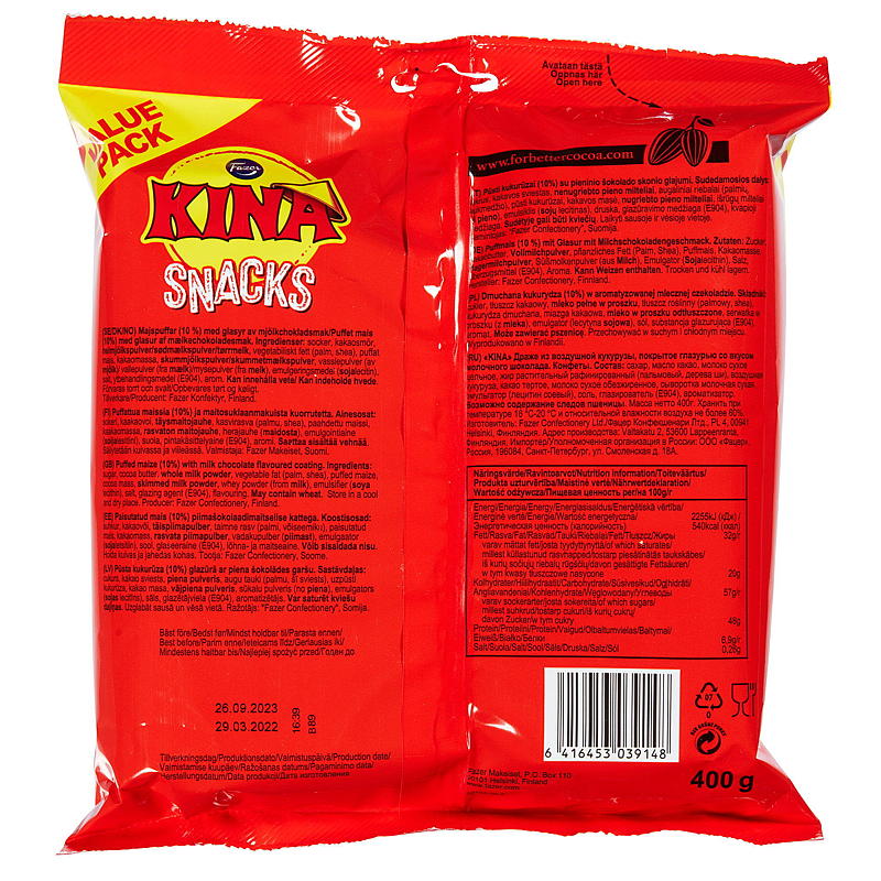 Fazer Kina rød snacks 400 g fazer