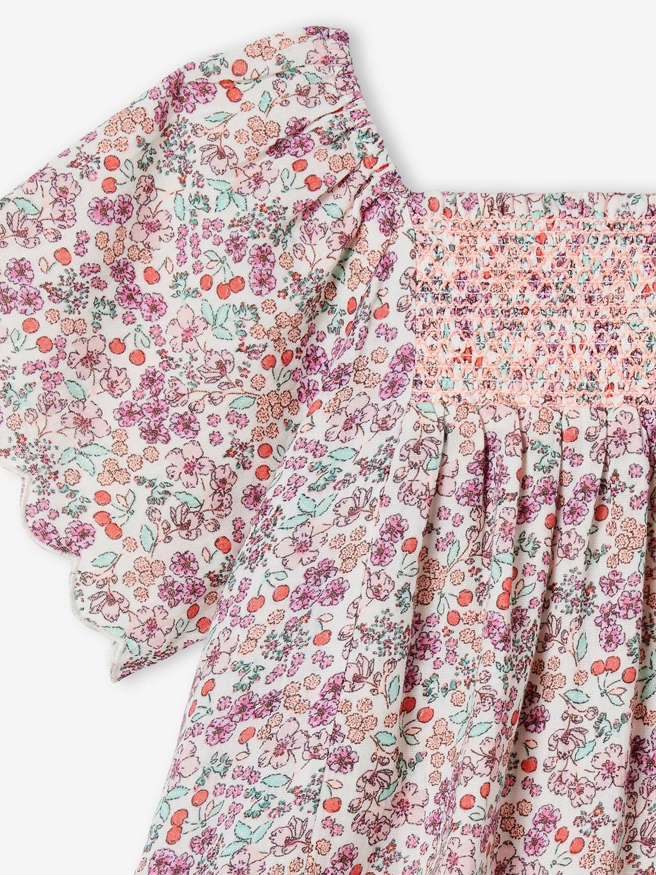 Vertbaudet Mädchen-Set: Bluse & Shorts - wollweiß
