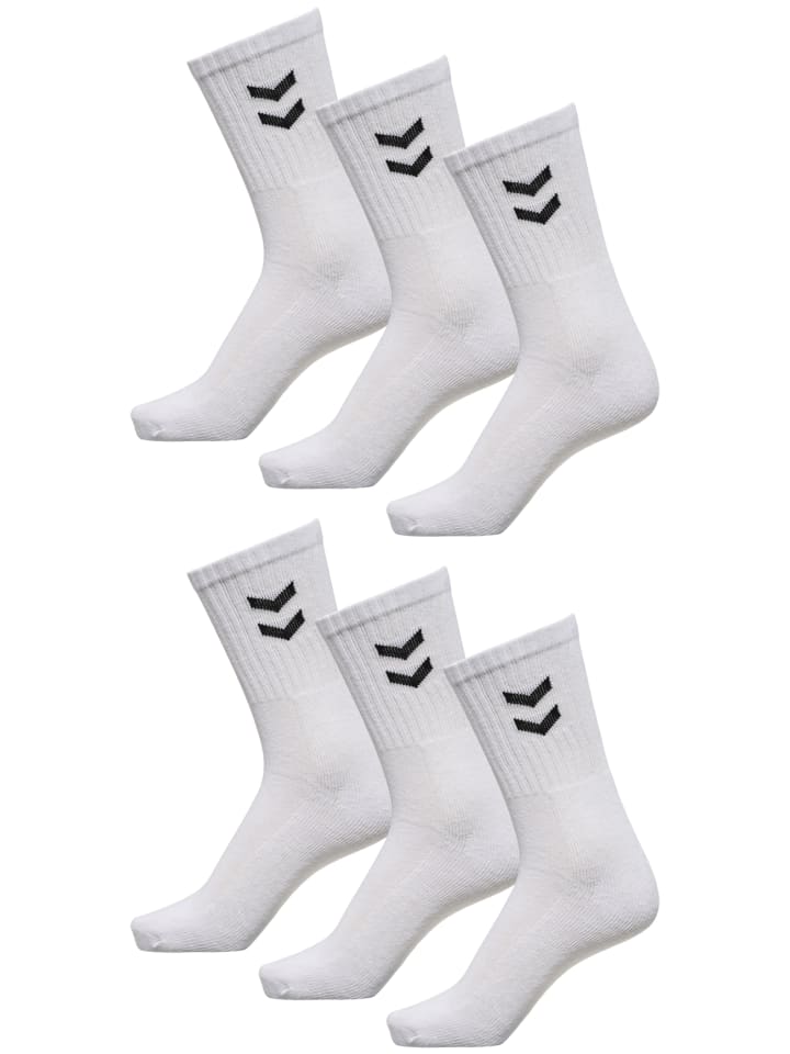 Hummel 6-er Set Sport Freizeit Basic Socken mit Logo in Weiß-2 günstig kaufen