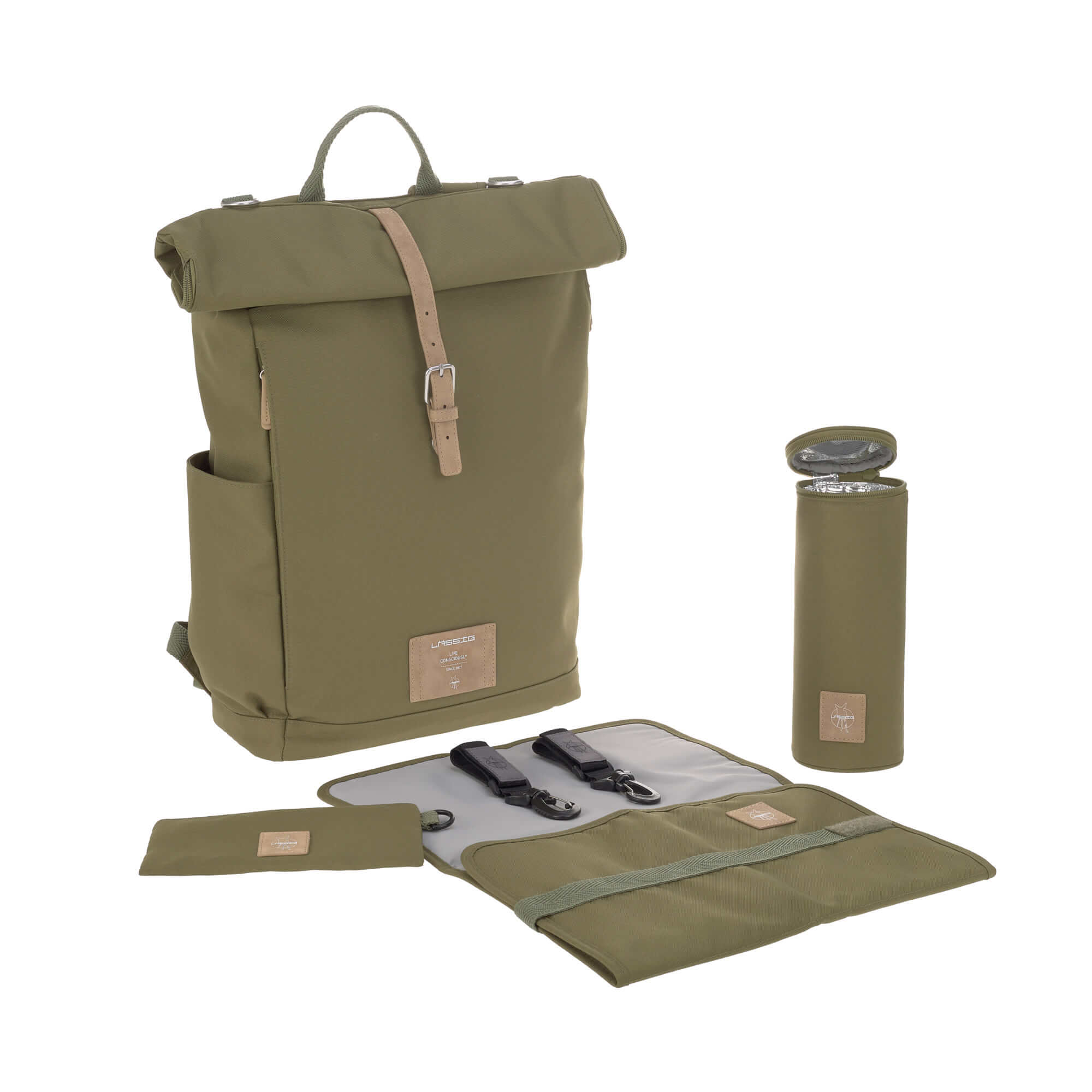 Wickelrucksack - Rolltop Backpack, Olive