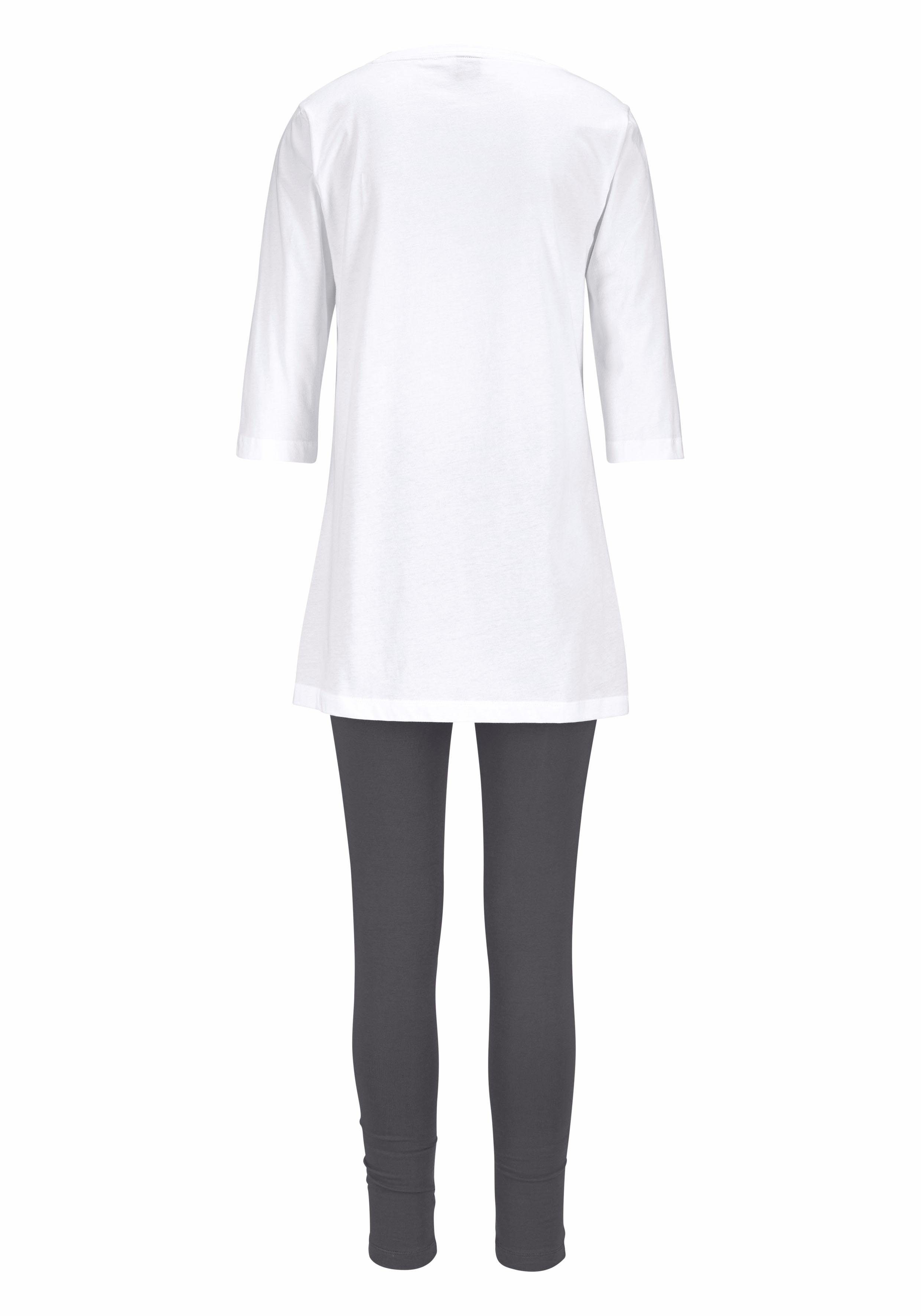 PEANUTS Pyjama (2 tlg., 1 Stück) mit Leggings und legerem Shirt mit Snoopy Druck