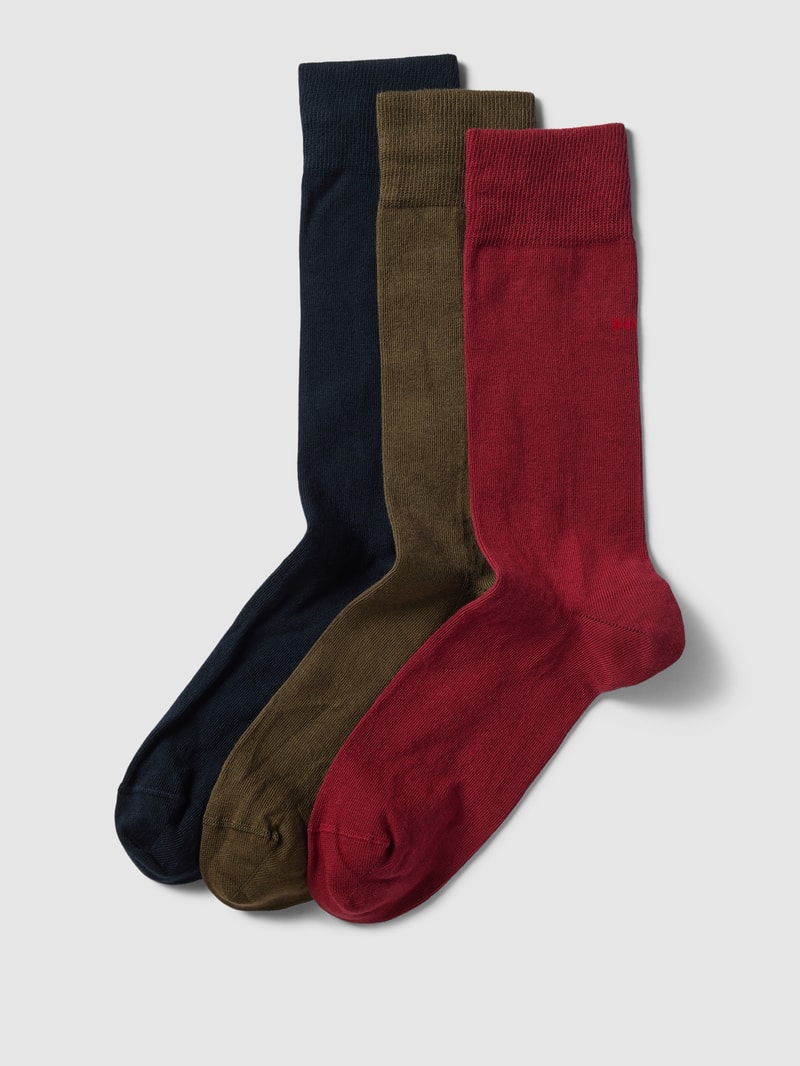 Socken mit Label-Detail im 3er-Pack in bordeaux rot