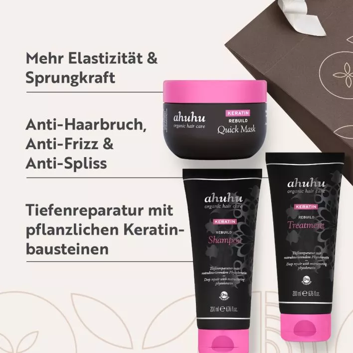 KERATIN Rebuild Aufbau-Pflege für strapaziertes Haar Geschenk-Set 3-teilig