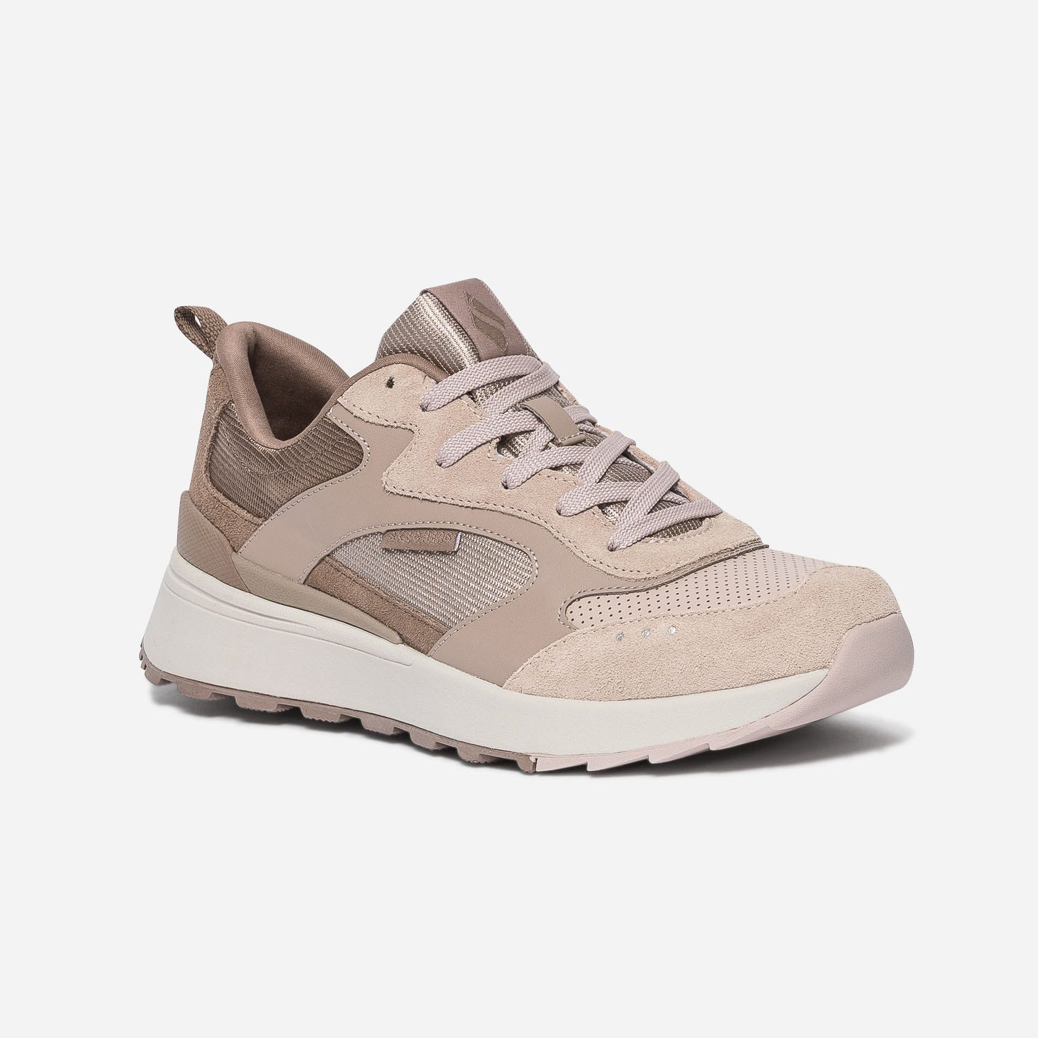 Tennis SKECHERS beige bi matière