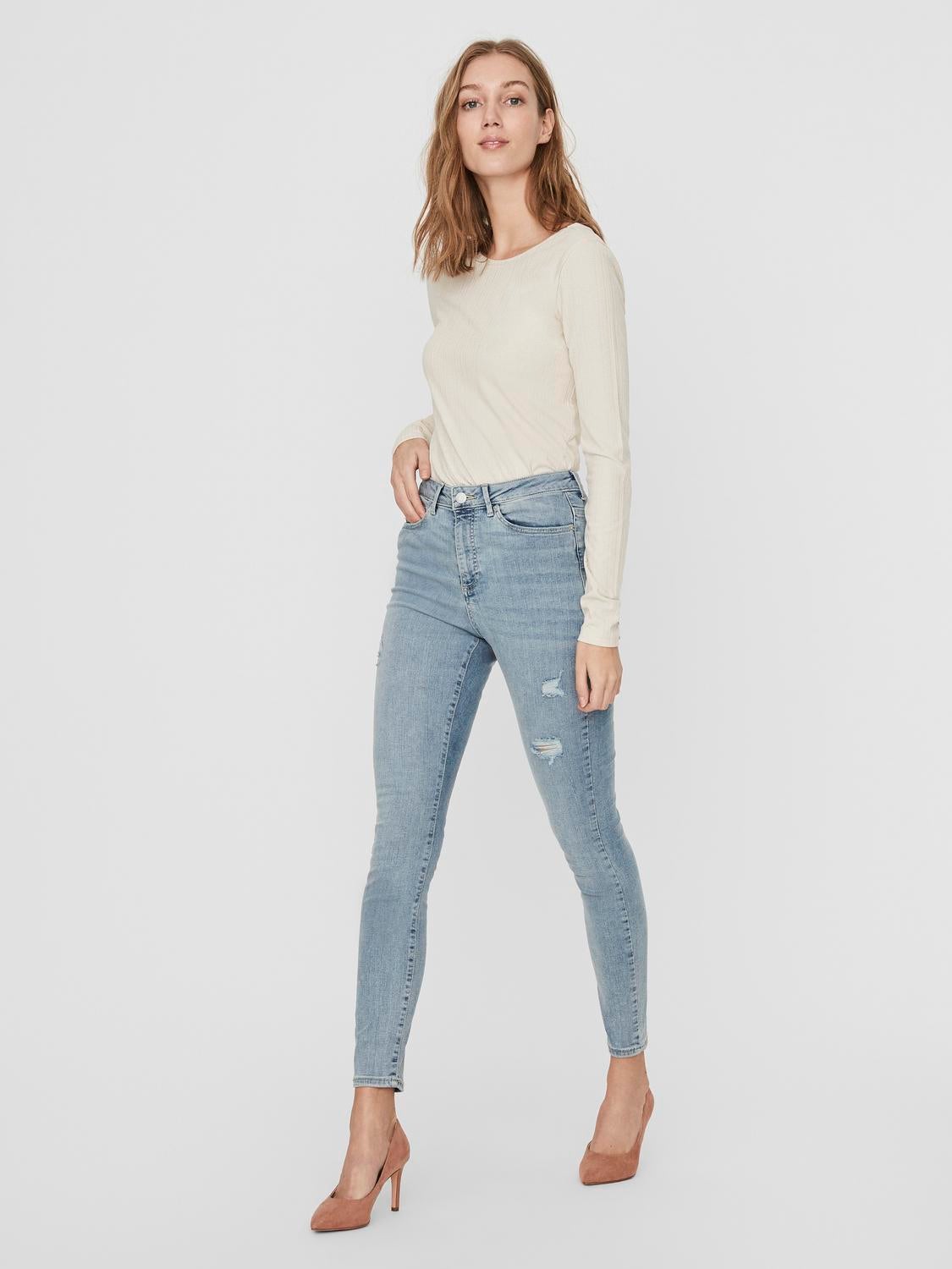 VMSOPHIA Hohe Taille Skinny Fit Jeans