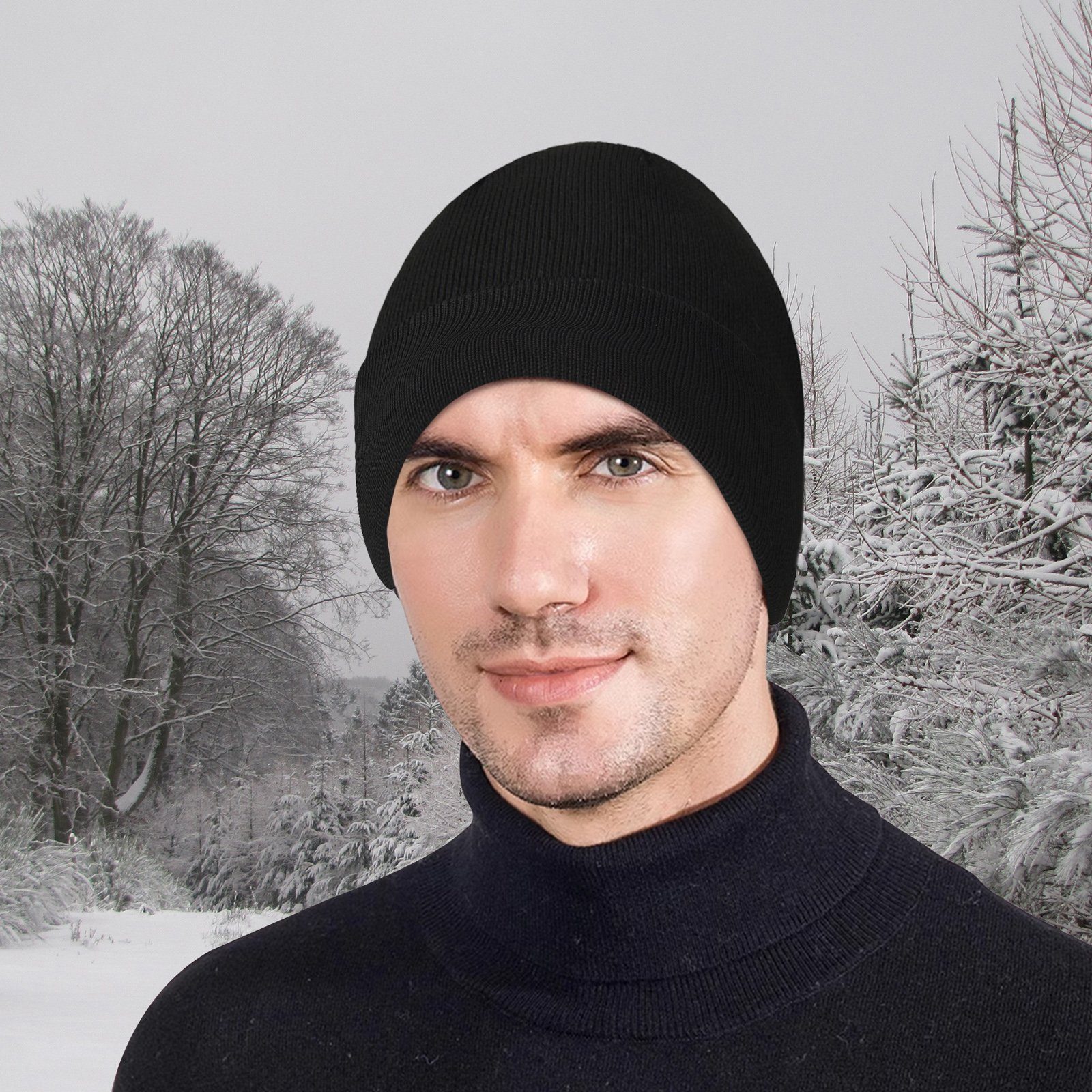 CALIYO Strickmütze Wintermütze Herren Damen Strickmütze Beanie Mütze Wollmütze Winter Erwachsener klassisches Design Herrenmütze Weich Elastisch