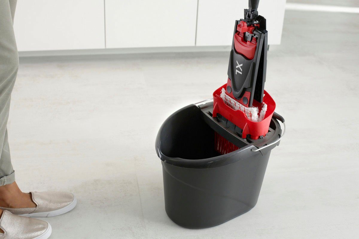 Vileda Bodenwischer-Set Ultramax XL Box + XL Sensitiv Bezug (Set, 3-St., 3tlg. Stiel, extragroßem Wischbezug, ULTRAMAX Eimer mit Powerpresse), 20 % längere Wischerplatte (42 cm) für eine schnellere Reinigun
