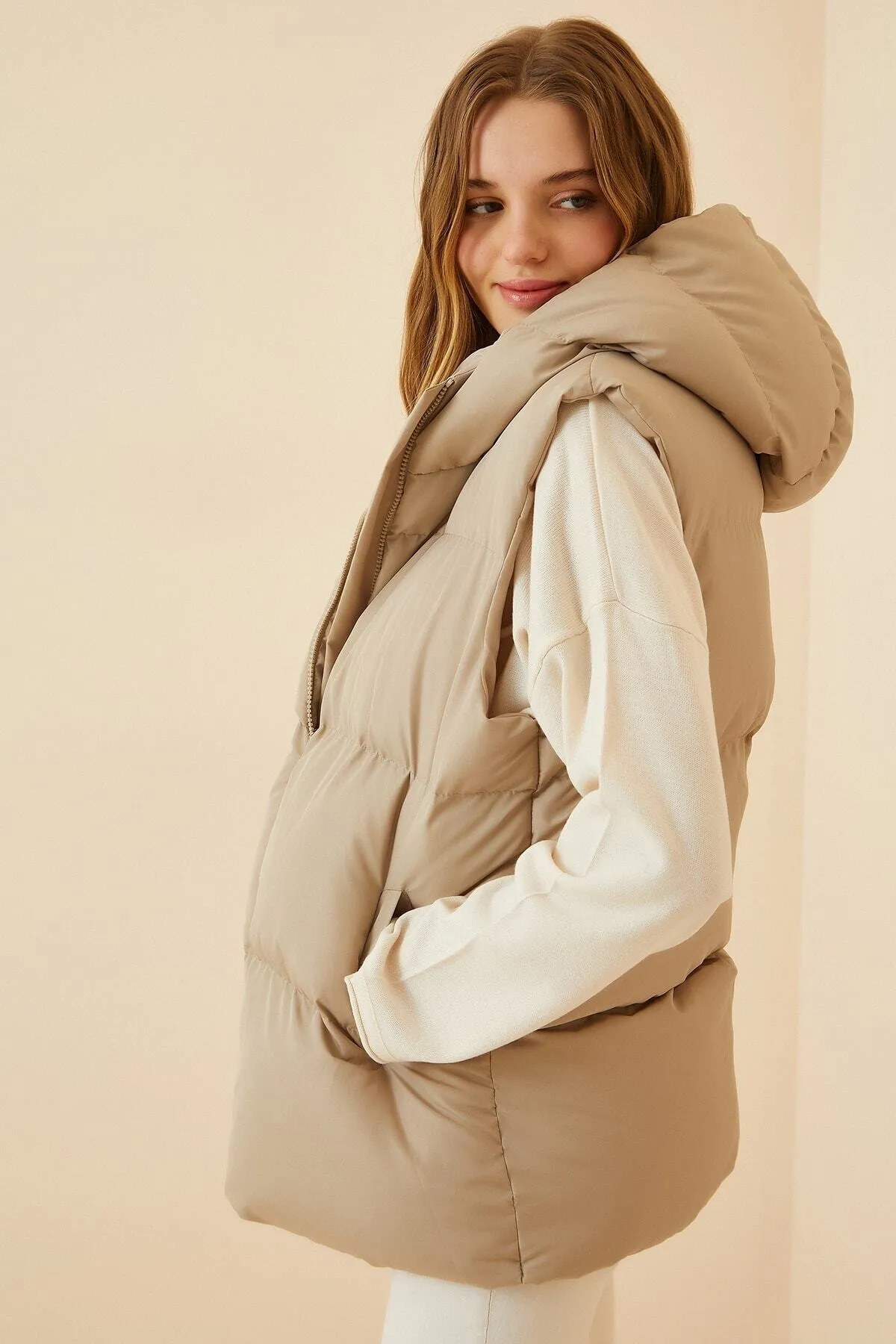 Happiness İstanbul  Weste - Beige - Puffer