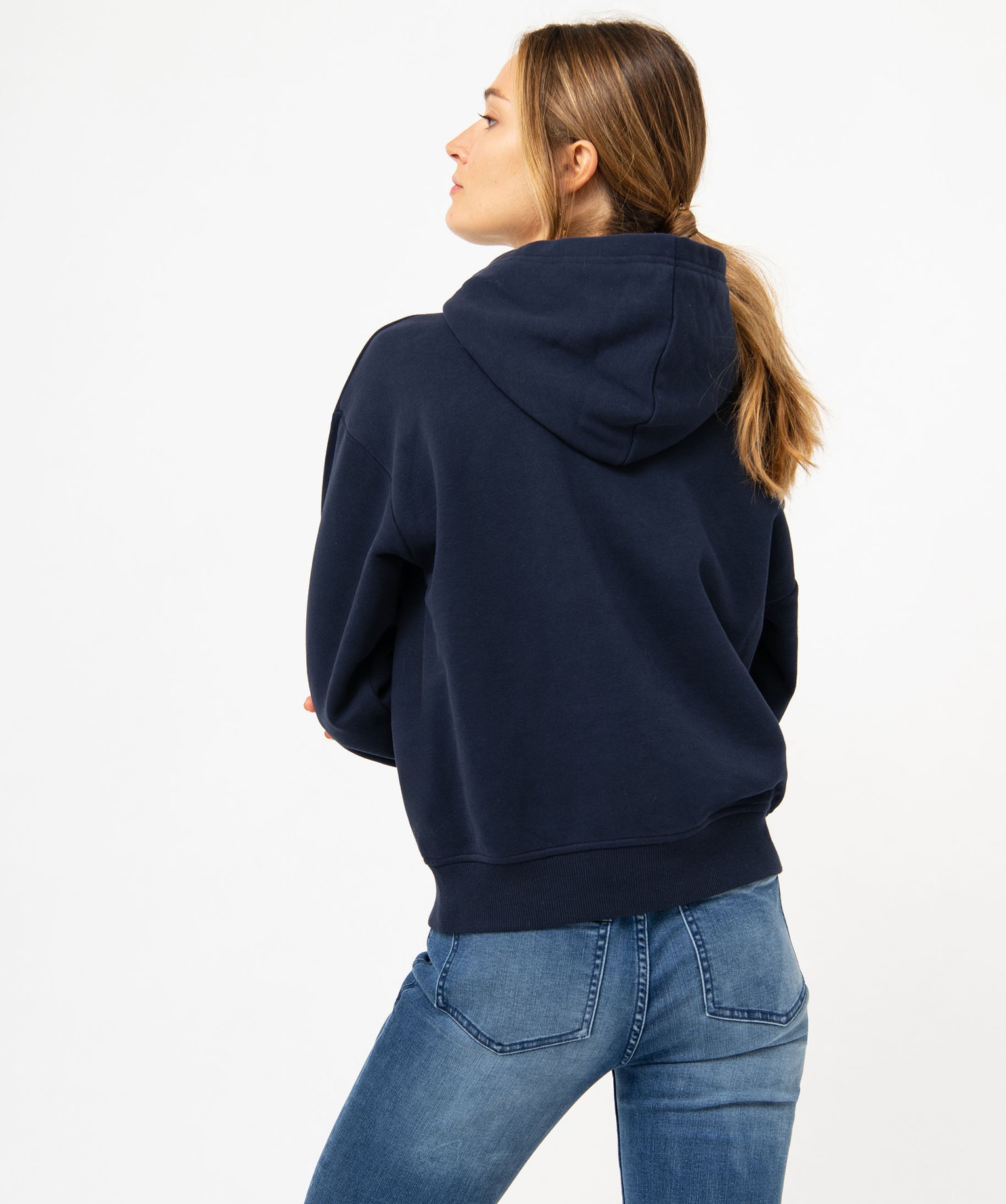 Sweat à capuche imprimé en molleton doux femme - LuluCasta... marine | GEMO