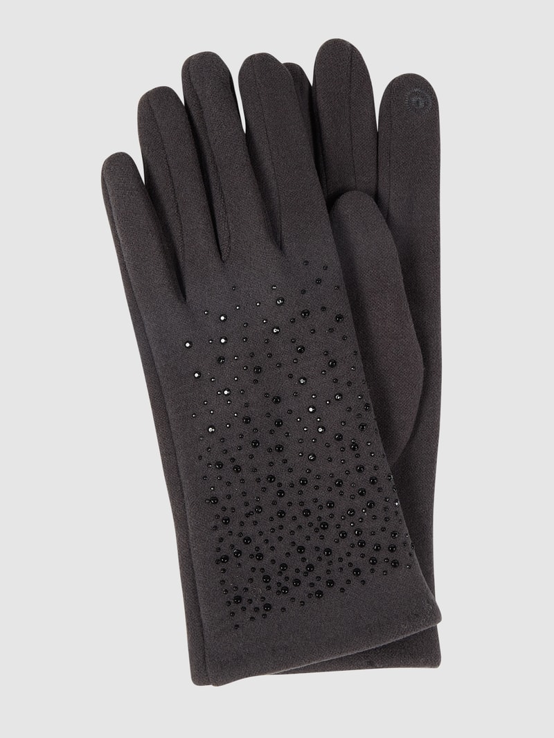 Touchscreen-Handschuhe mit Strasssteinen in anthrazit