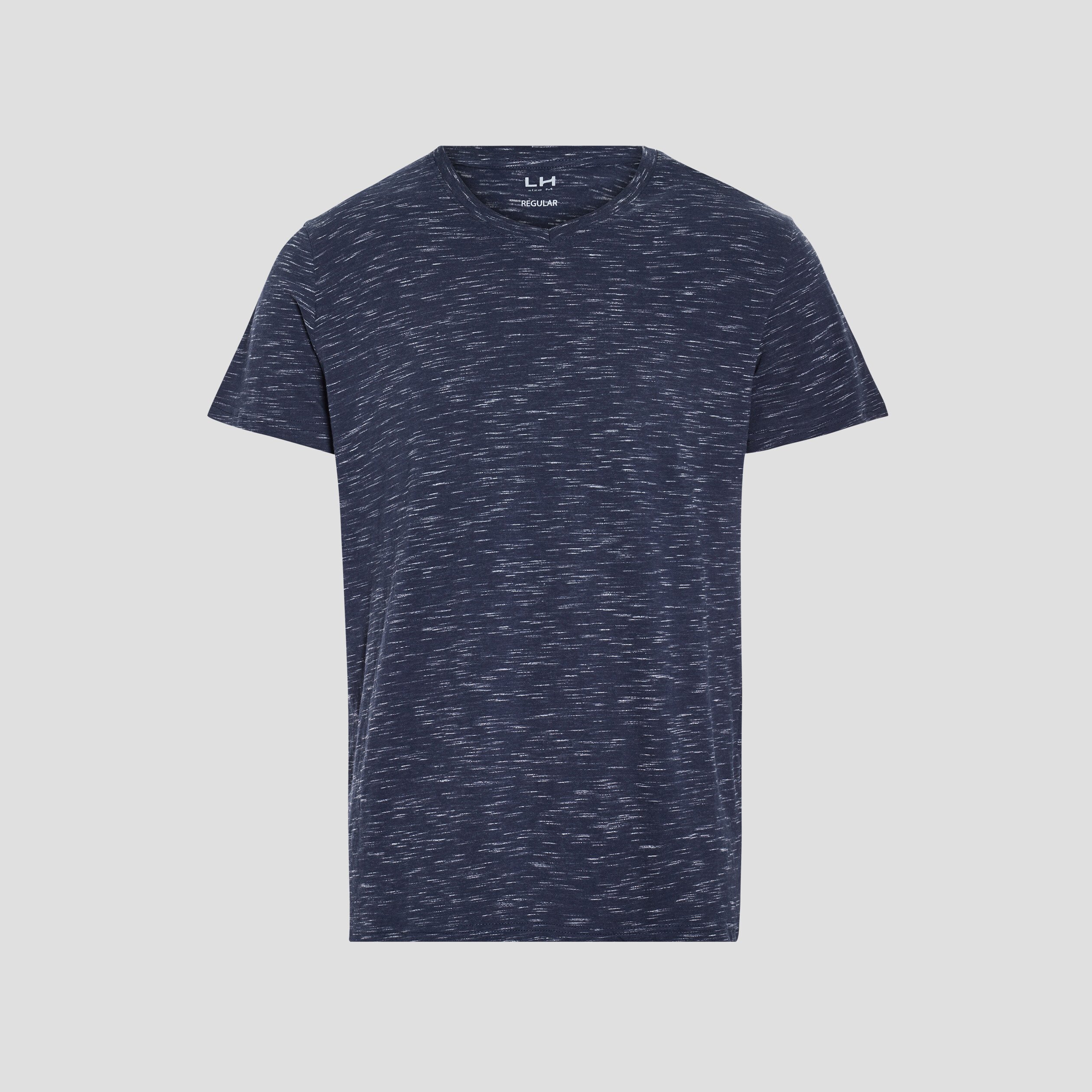 T-shirt manches courtes chiné bleu homme | La Halle