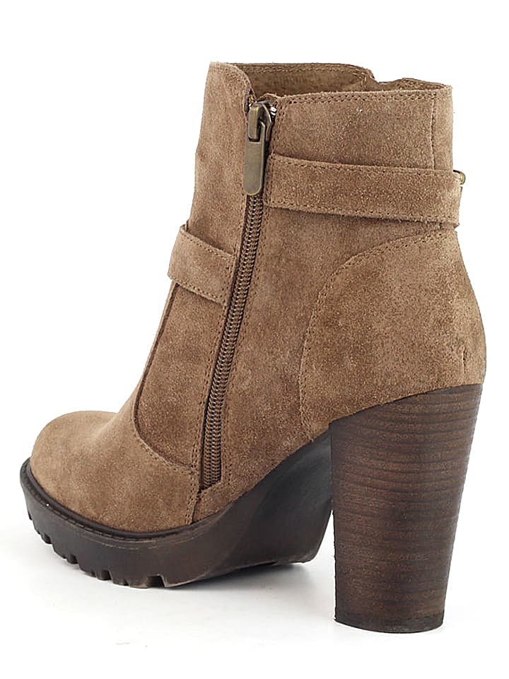 CARMELA Leder-Stiefeletten in Taupe günstig kaufen 39
