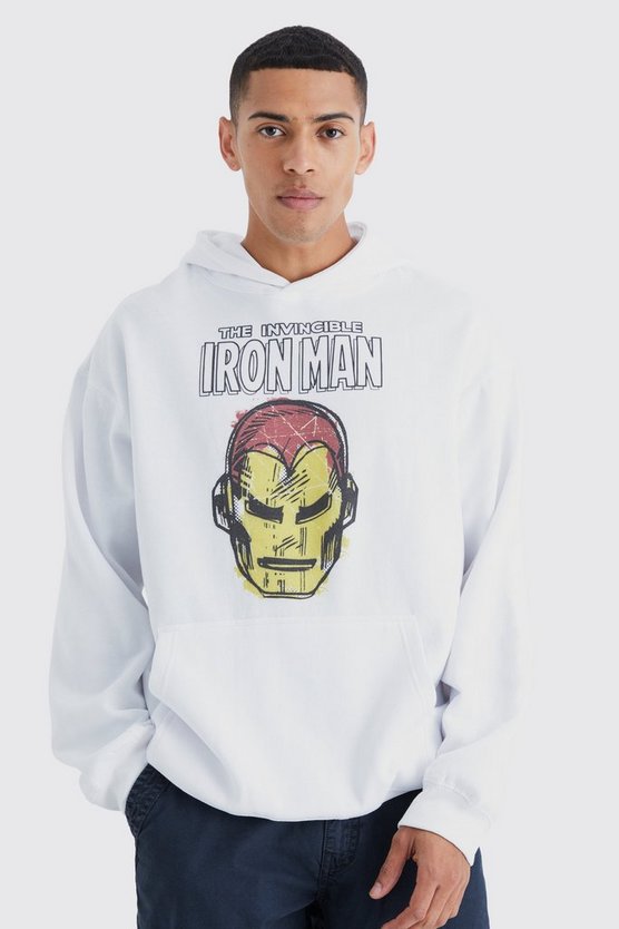 Oversize Hoodie mit lizenziertem Iron Man Print