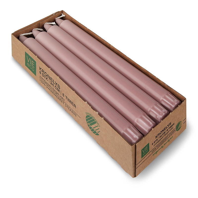 Vie Eco Kronelys 8-pk 24 cm 8 timer eco lyng