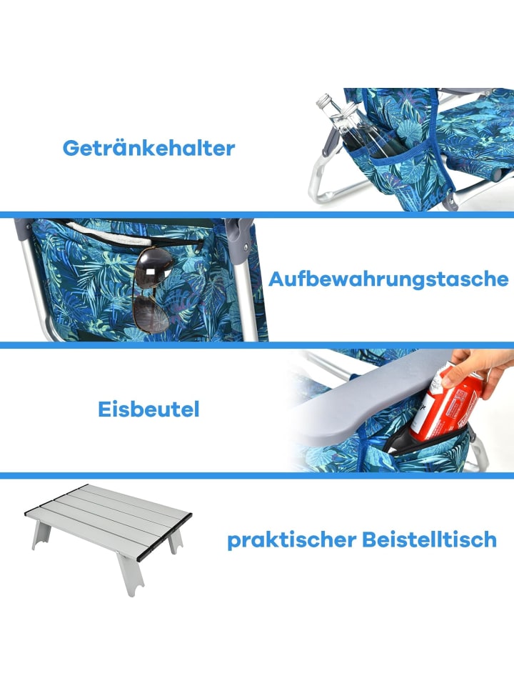 COSTWAY Strandstühle & Tisch Set in Blau günstig kaufen onesize