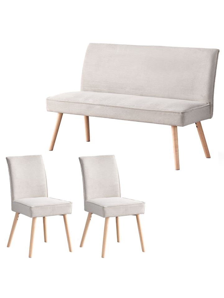 B&D Home 3-tlg. Set: Sitzgruppe Paulo in Grau günstig kaufen onesize