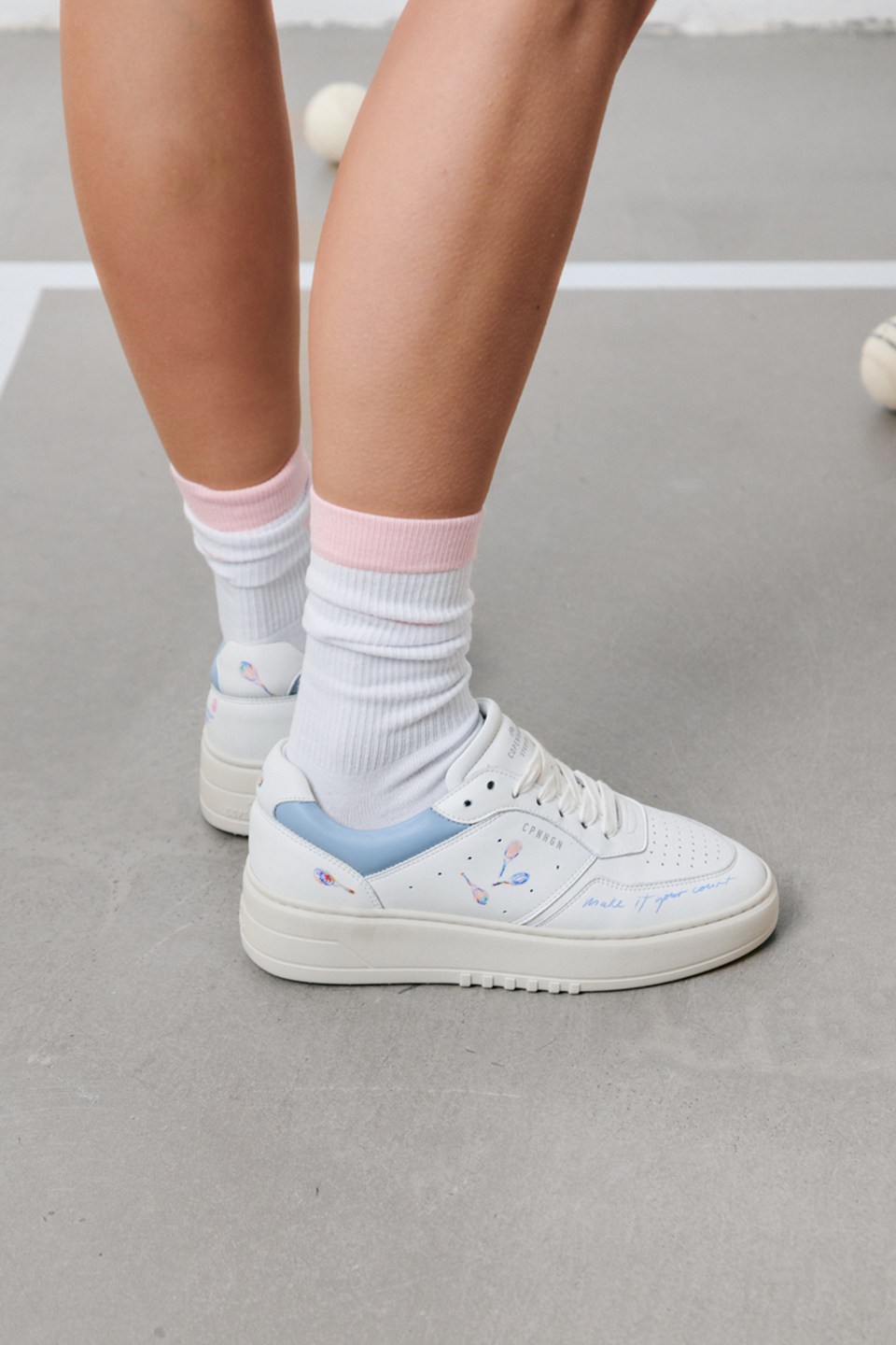 CPH MELBOURNE - leather - white/light blue