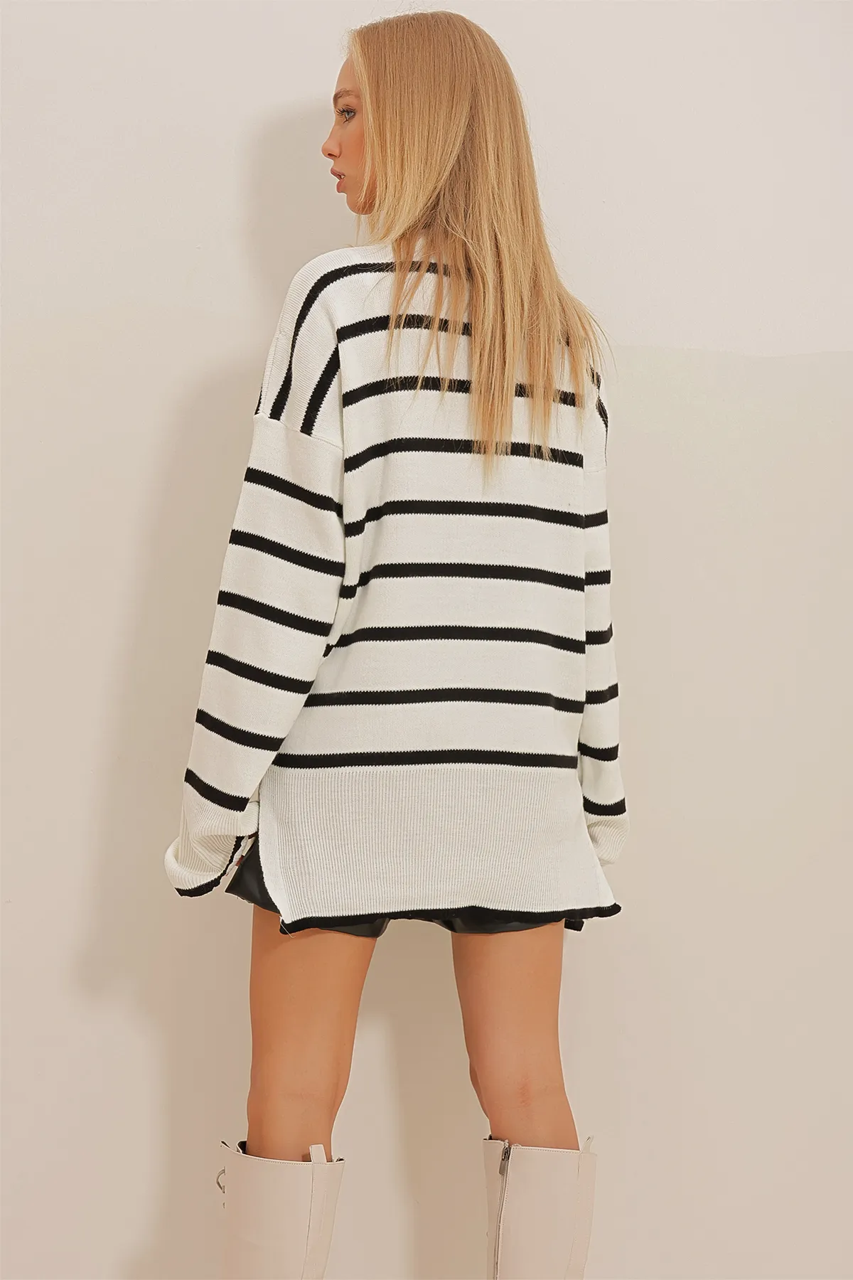 Trend Alaçatı Stili  Pullover - Ecru - Oversized