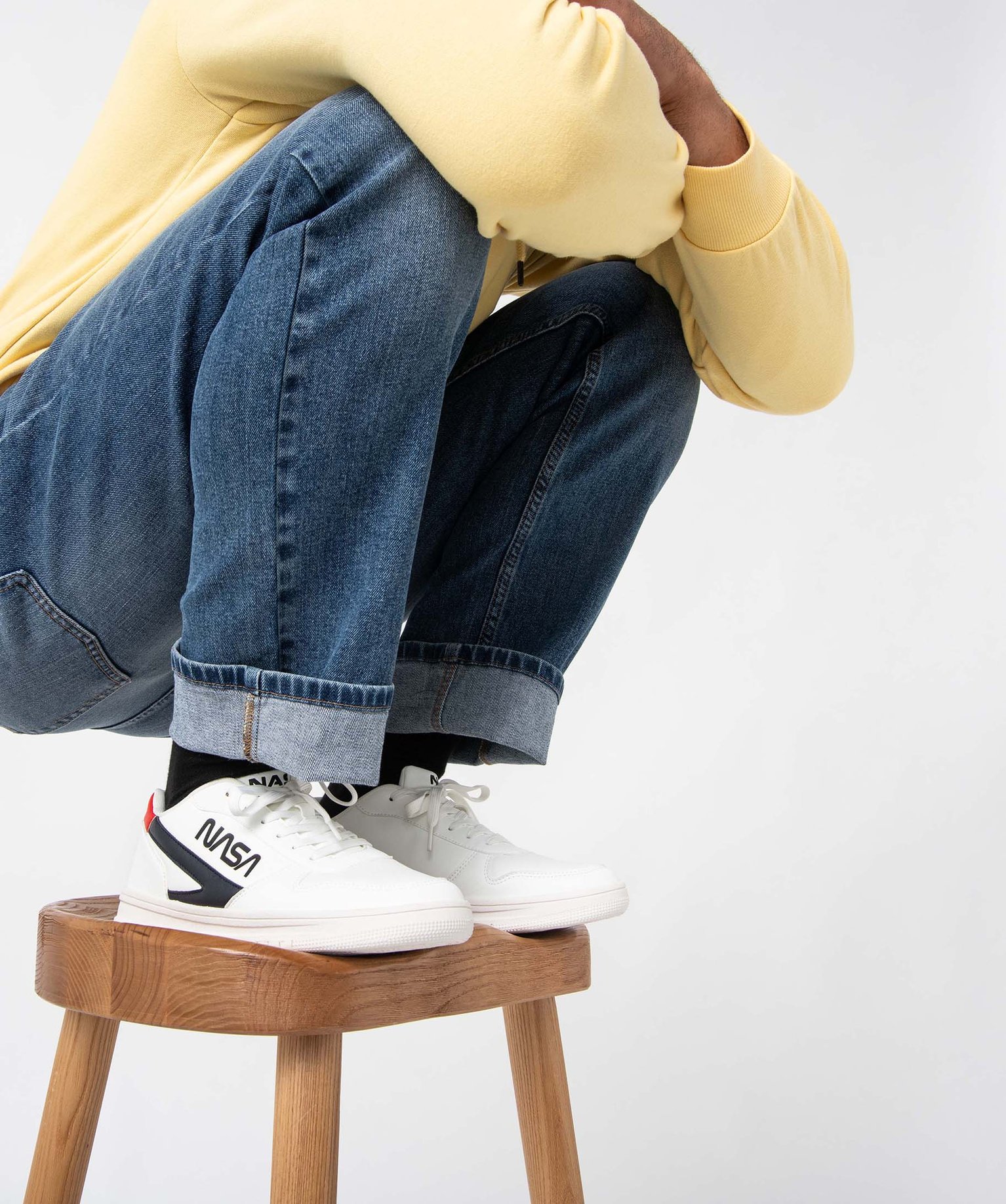 Baskets homme bicolores à lacets – Nasa blanc | GEMO