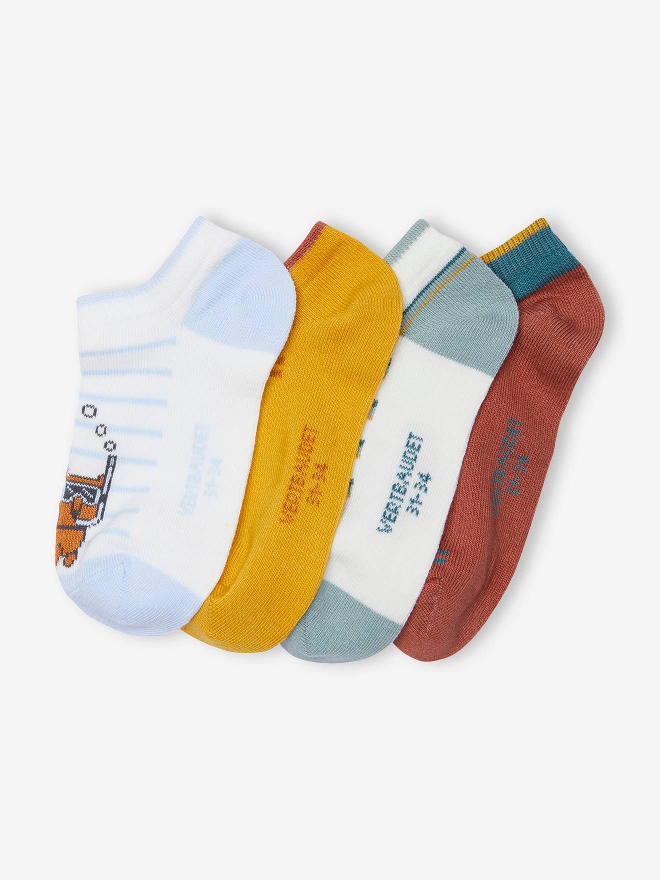 Lot de 4 paires de soquettes garçon jaune