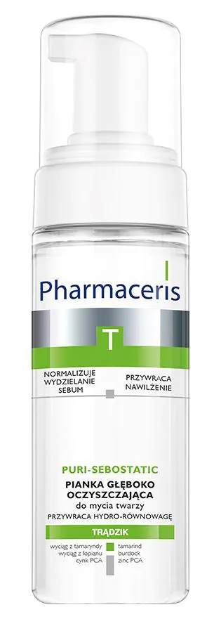 „Pharmaceris T Puri-Sebostatique“ giliai valomosios veido prausimosi putos
