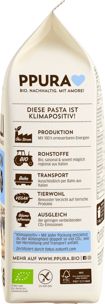 Nudeln, Fusilli aus Vollkornreis, glutenfrei, 400 g
