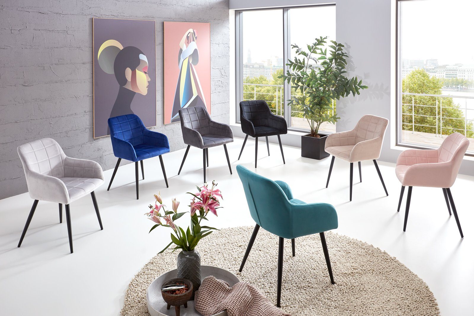 Junado® Schalenstuhl Lars, Moderner Polsterstuhl mit ergonomischer Sitzschale