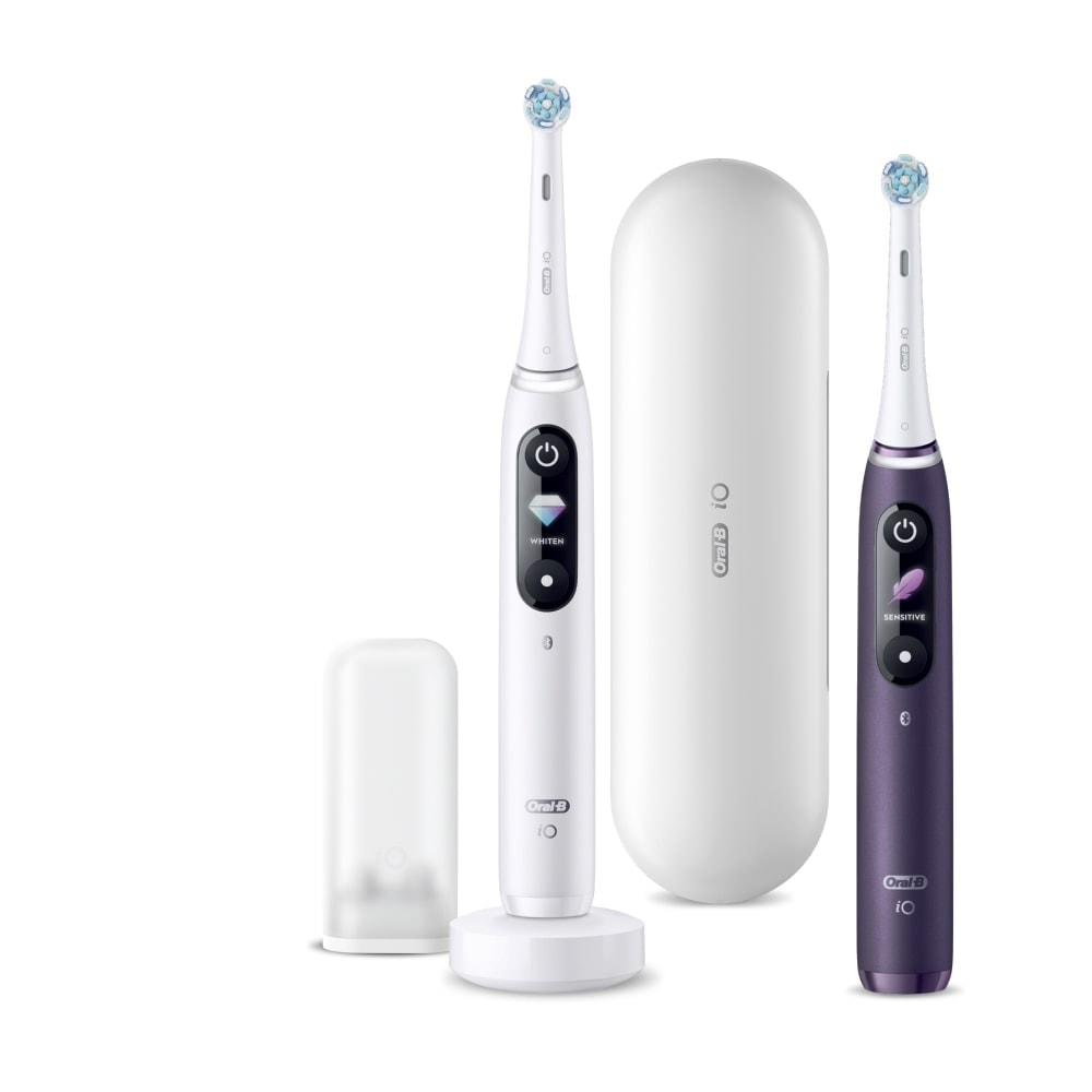 oral-b ORAL B iO BAD ELECT. iO 8 - Lot de 2 BAD Blanc & Violet BROSSES A DENTS ELECTRIQUES RECHARGEABLES