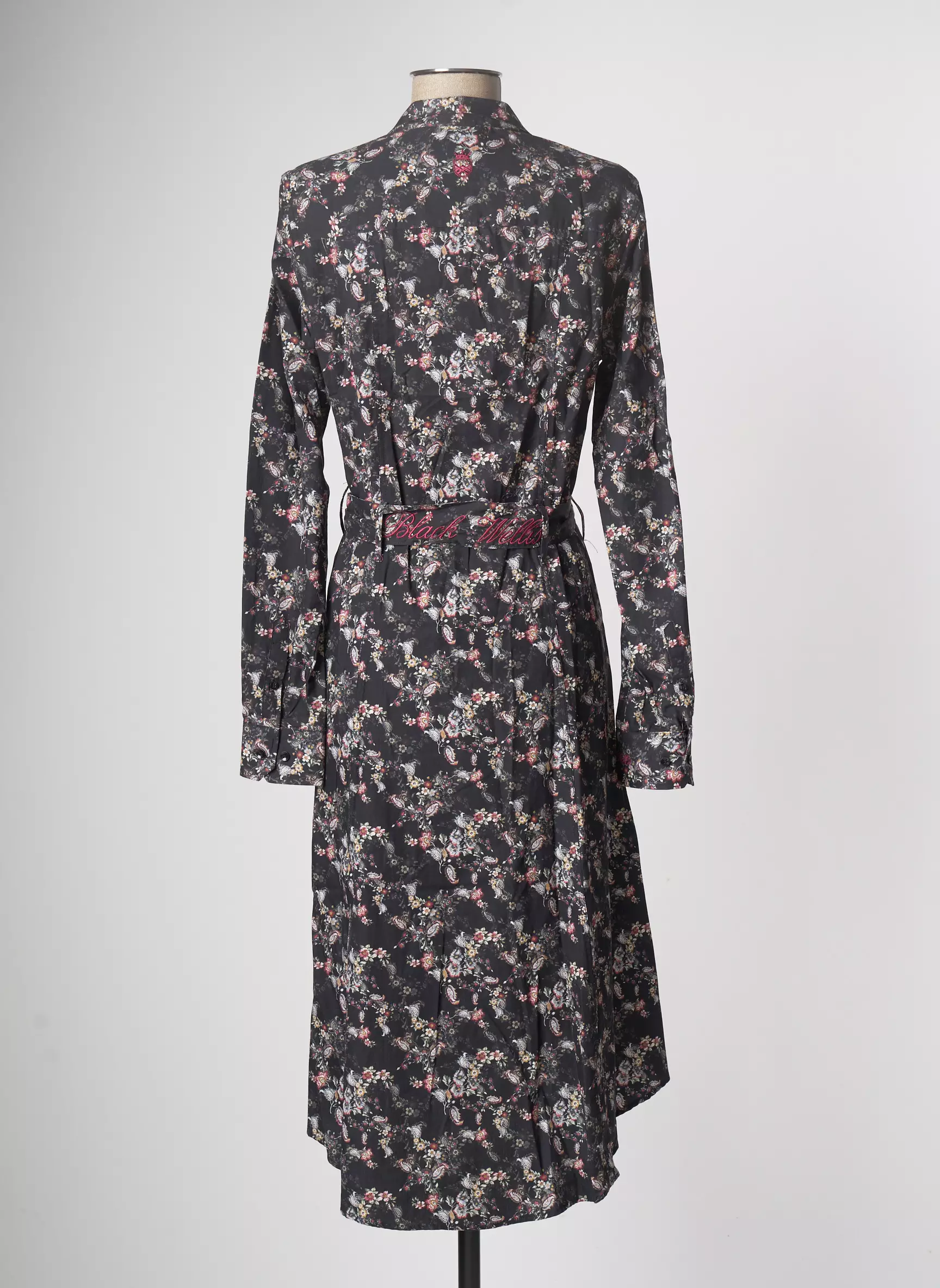 Black Wellis Robes Mi Longues Femme couleur noir