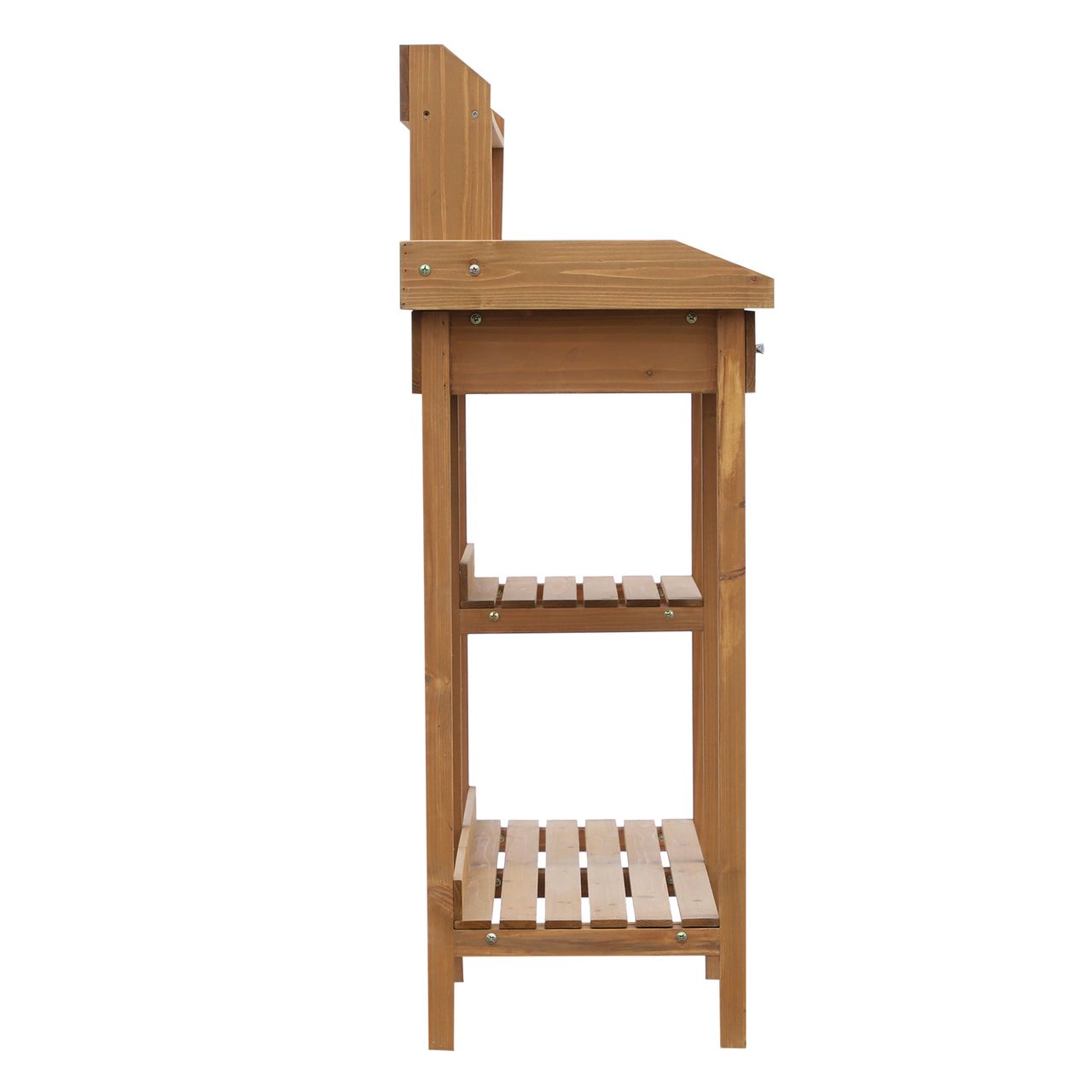 Outsunny Pflanztisch Gärtnertisch Blumentisch mit Wanne Garten Tannenholz Erle 117 x 45 x 121 cm