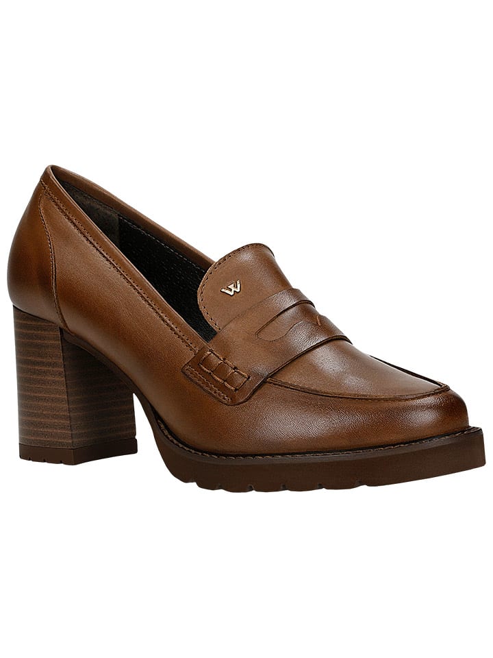 Wojas Leder-Pumps in Hellbraun günstig kaufen