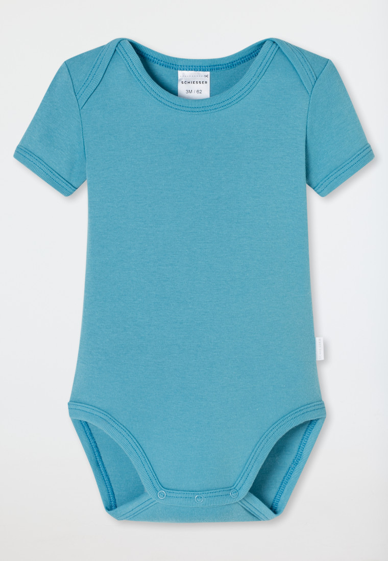 Bodys kurzarm 2er-Pack Feinripp hellblau - Natural Love