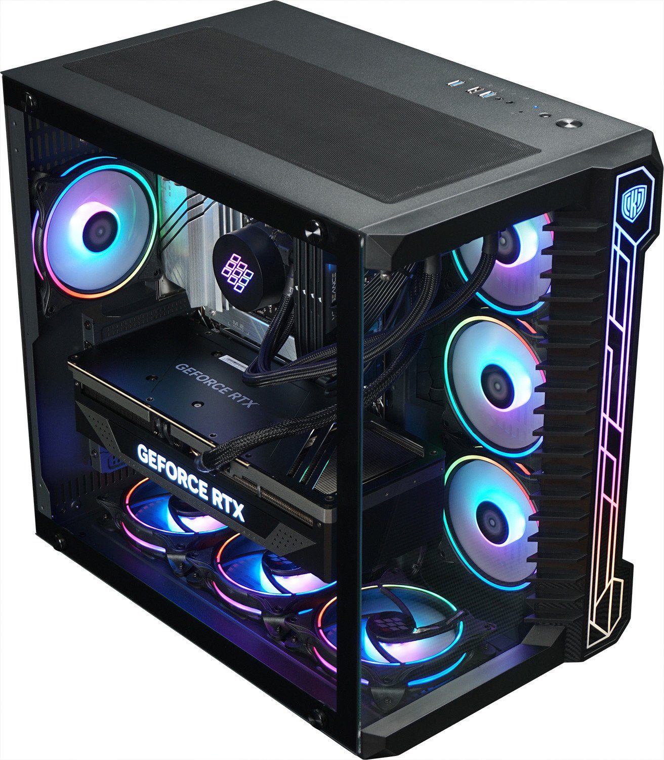 Kiebel Panorama XL 13 Gaming-PC (Intel Core i9 Intel Core i9-13900KF, RTX 4090, 64 GB RAM, 2000 GB SSD, Wasserkühlung, WLAN, RGB-Beleuchtung)