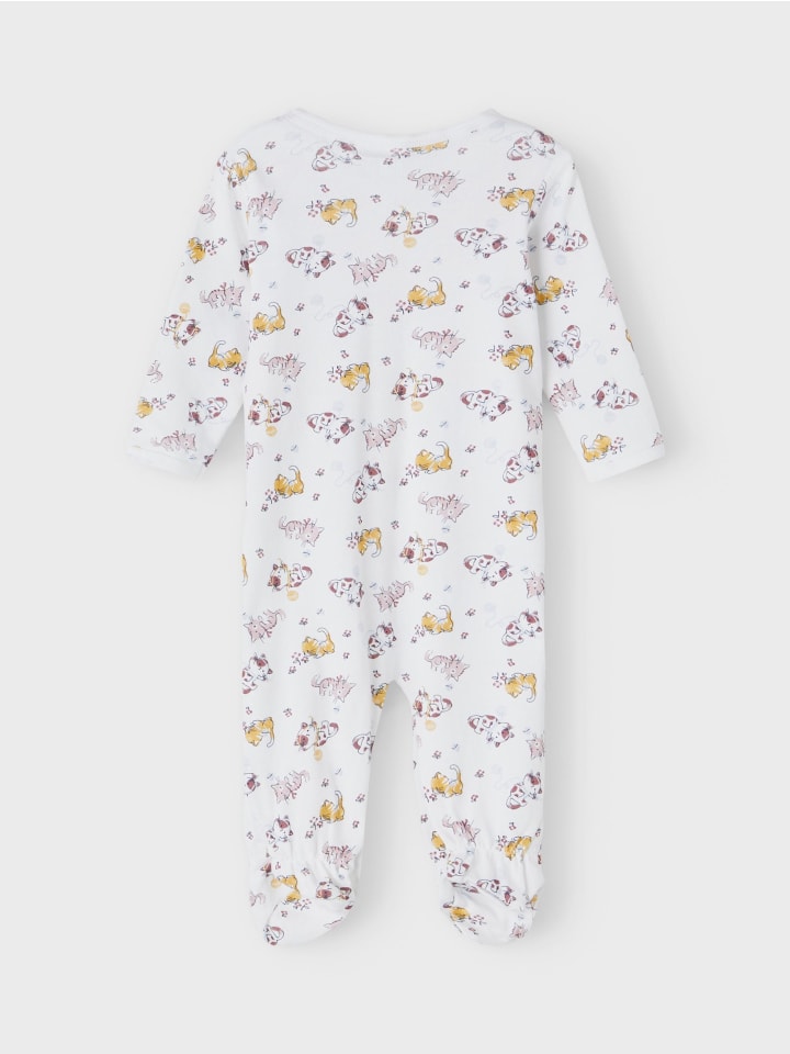 name it Mädchen Schlafstrampler mit Knopf und Katzenmotiv in Lila günstig kaufen