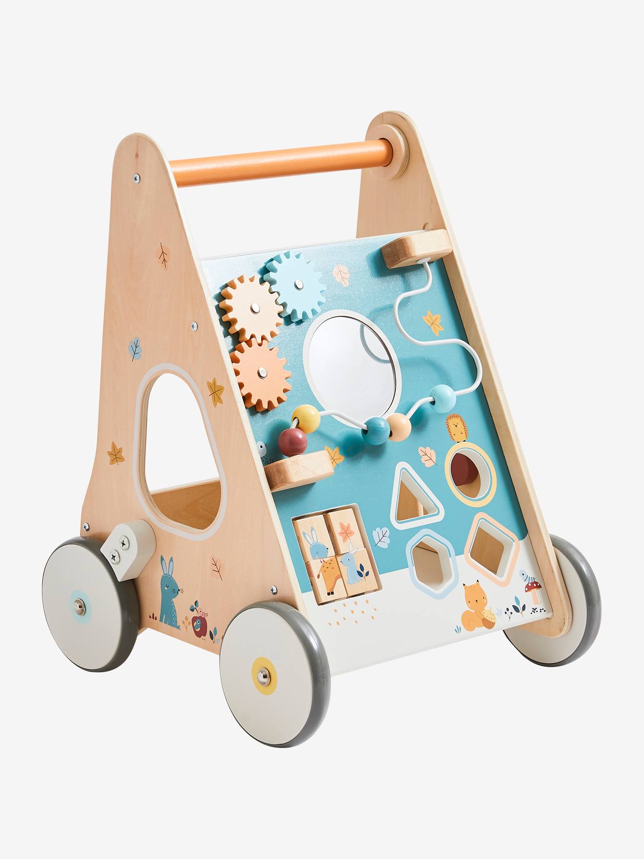 Chariot de marche avec freins en bois FSC® vert
