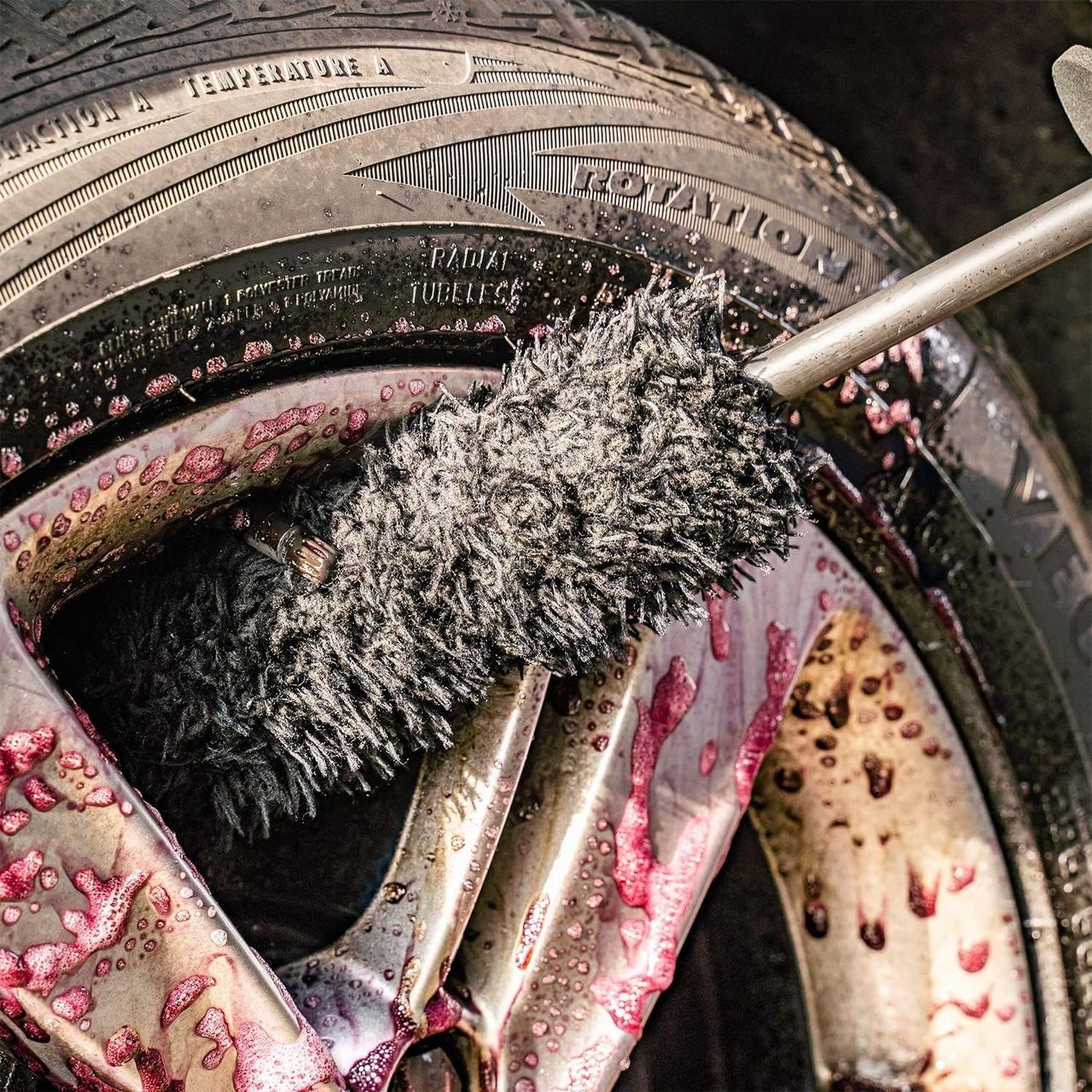 ShinyChiefs WHEELBRUSH - Extra weiche Mikrofaser Felgenbürste 40cm, schwarz