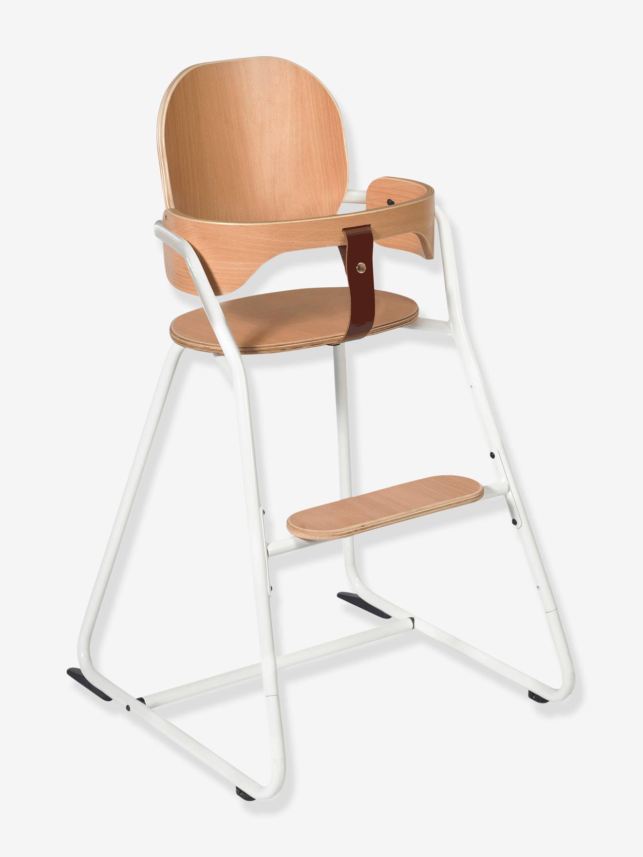 Chaise haute design Tibu CHARLIE CRANE gris/blanc/bois