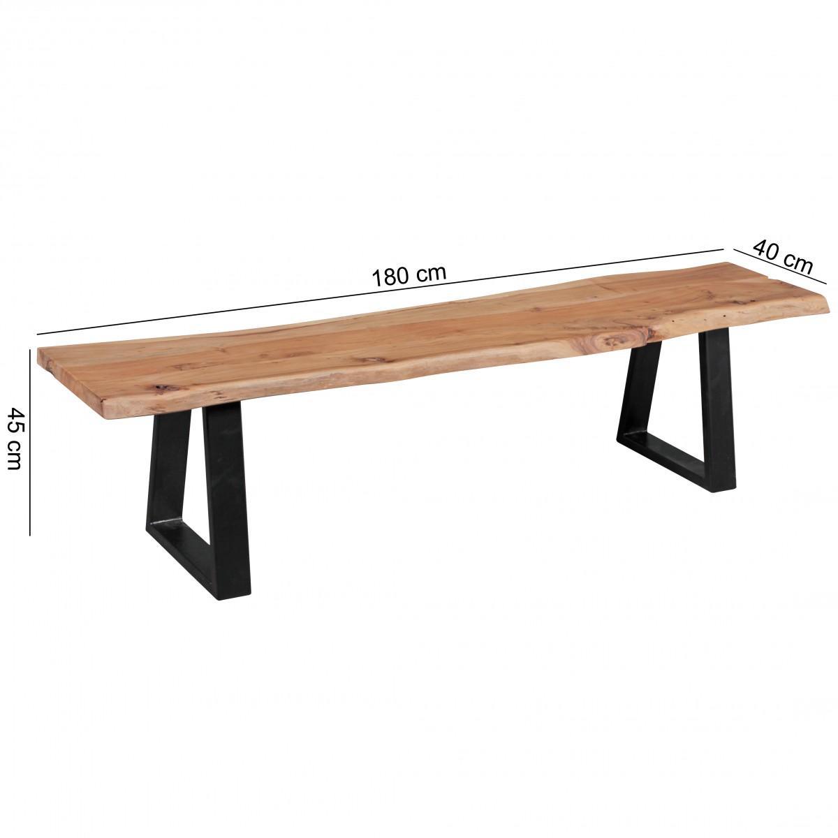 Wohnling Esszimmerbank GAYA Massivholzbank Akazie 180 x 40 cm