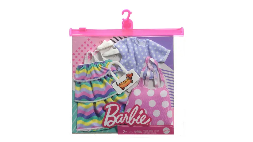 Barbie Moden 2 Outfits und 2 Accessoires für die Barbie Puppe, 1 Stück, sortiert