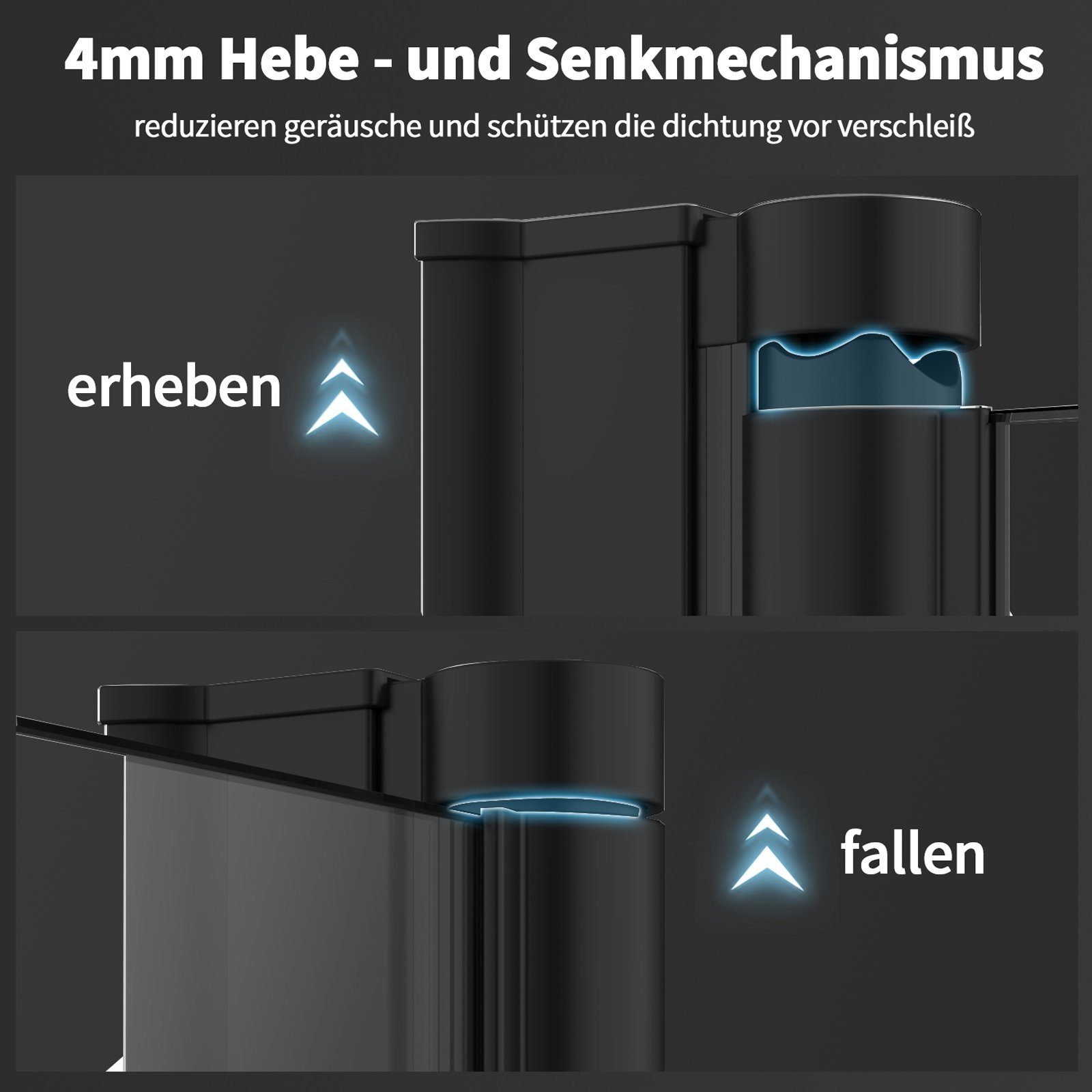 Boromal Badewannenaufsatz Duschwand für Badewanne Schwarz 120 x 140cm Faltbar Duschabtrennung, (Klarglas /Teilsatiniert glas), Badewannenfaltwand Glaswand 6mm ESG Glas