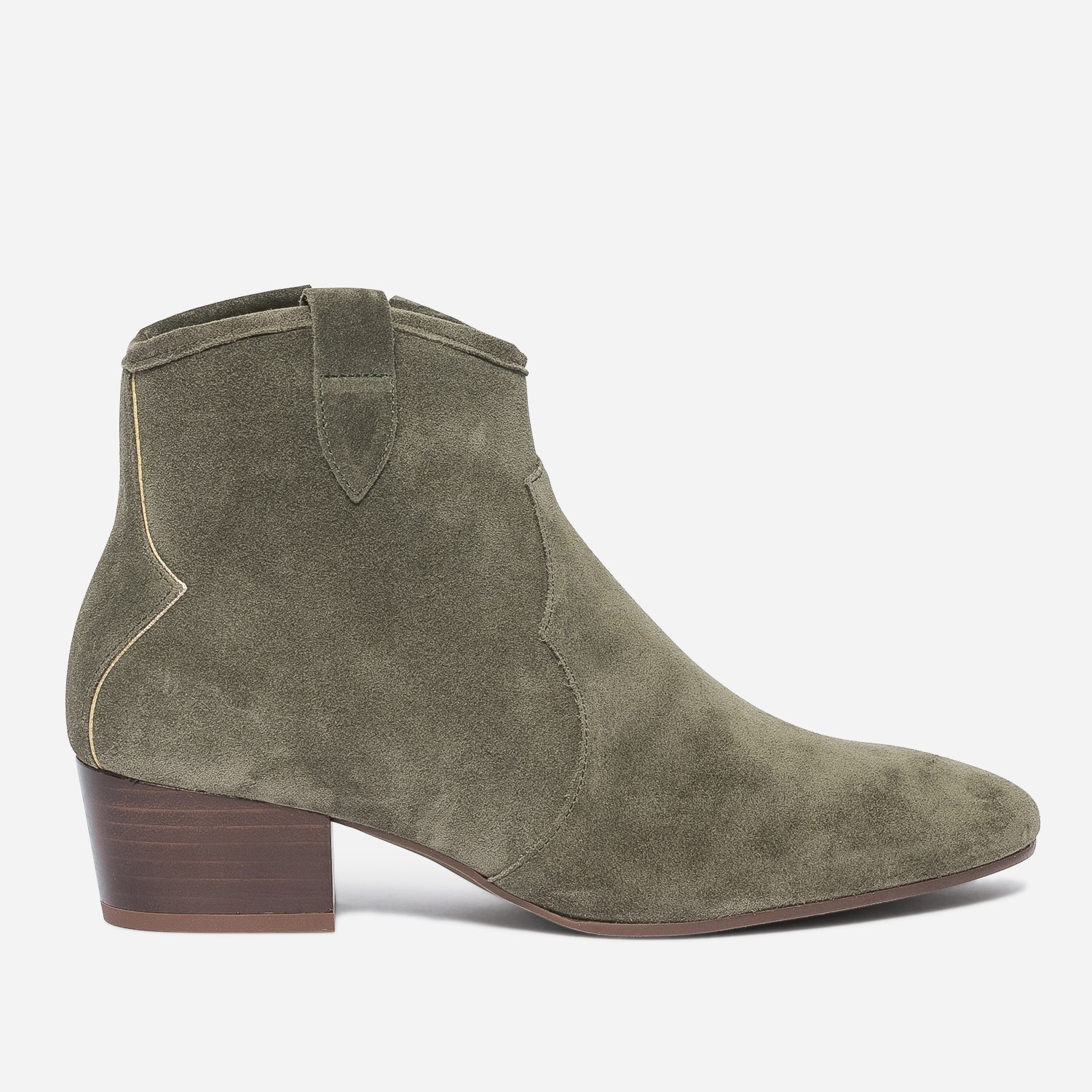 Boots ERAM FLEX kaki en cuir velours