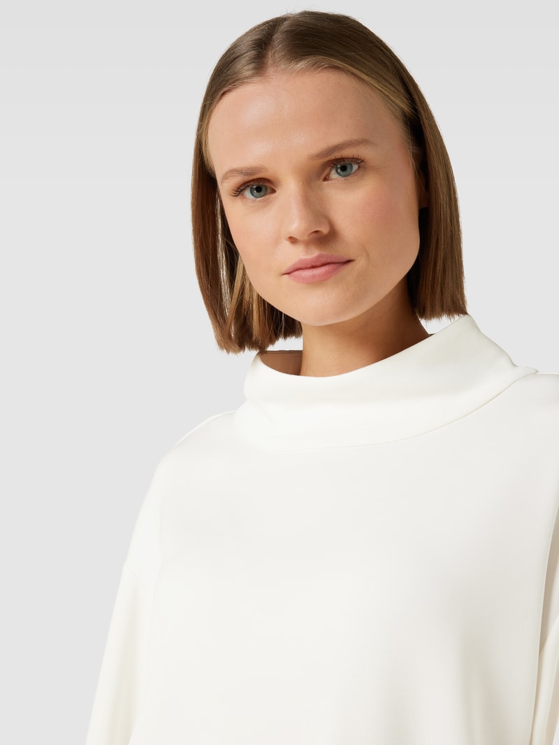 Sweatshirt mit Stehkragen in weiß