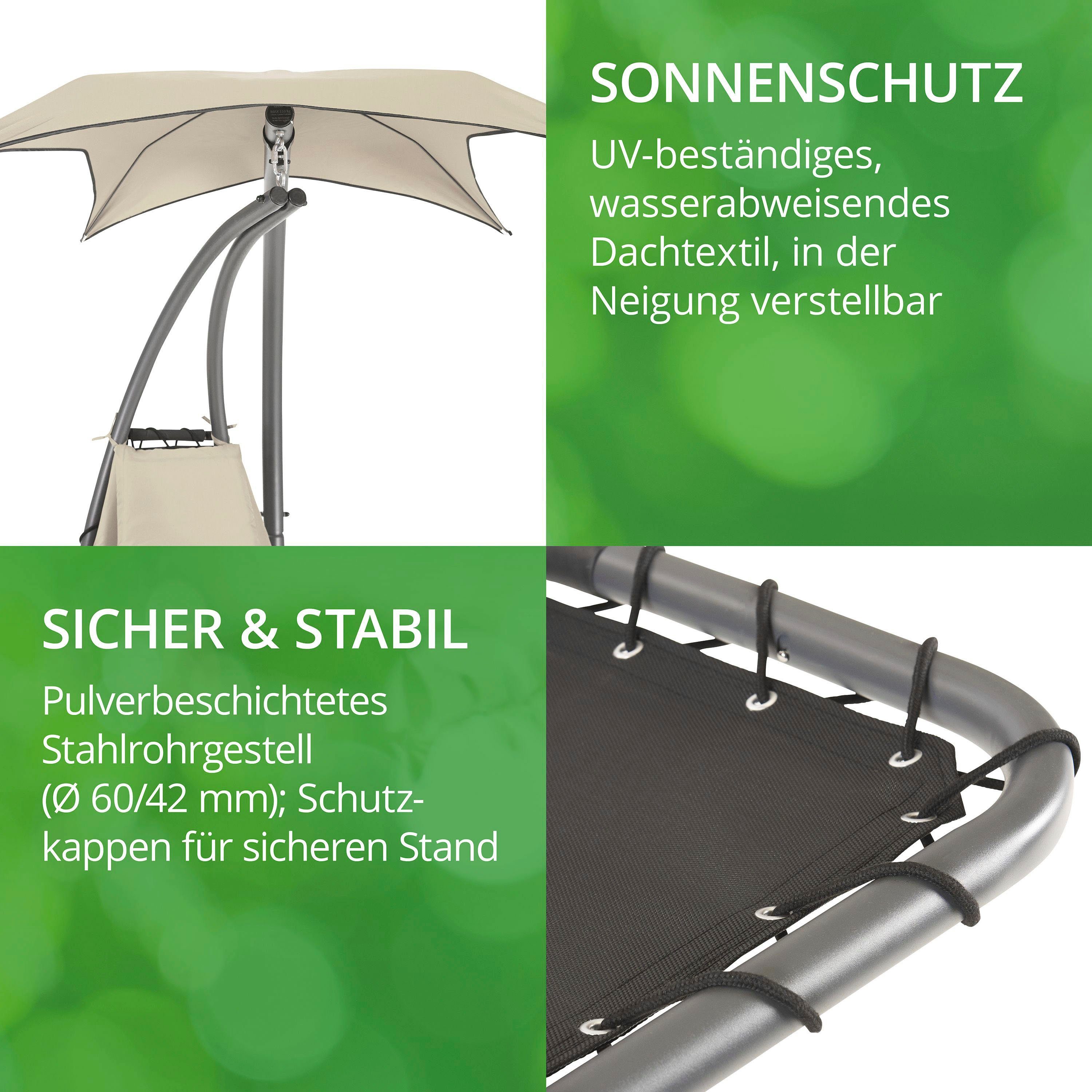 Leco Gartenliege Schwingliege natur, ergonomisch geformt