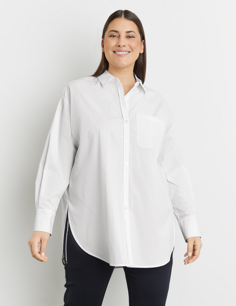 Klassische Longbluse aus Baumwoll-Stretch