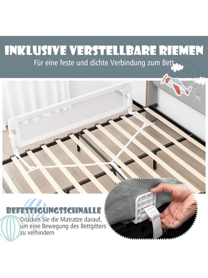 COSTWAY Bettgitter in Weiß günstig kaufen 150 x 45 cm