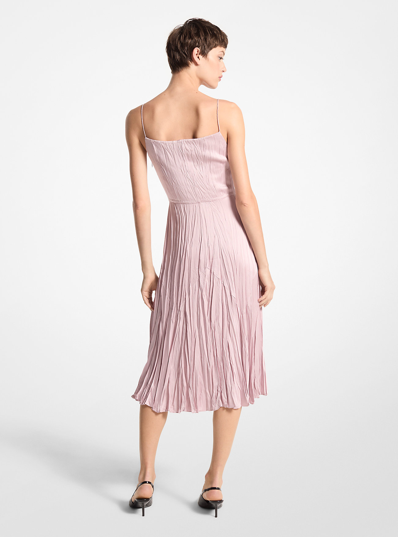 Knust sateng Charmeuse slipkjole - BLUSH